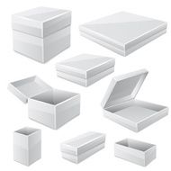 White boxes isolated on white Vector