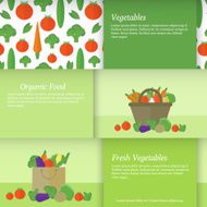 Banners or cards with vegetables Vector illustration