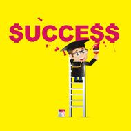 People Set - Education Graduate student Man painting success concept N2