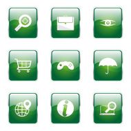 SEO Internet Sign Square Vector Green Icon Design Set 10 N6