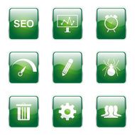 SEO Internet Sign Square Vector Green Icon Design Set 8 N6