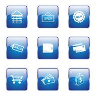 Shopping Sign Square Vector Blue Icon Design Set 2 N5