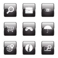 SEO Internet Sign Square Vector Black Icon Design Set 10 N6