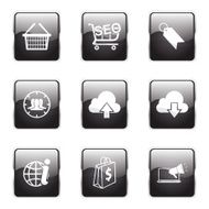 SEO Internet Sign Square Vector Black Icon Design Set 7 N5