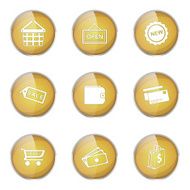 Shopping Sign Yellow Vector Button Icon Design Set 2 N3