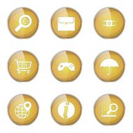 SEO Internet Sign Yellow Vector Button Icon Design Set 10 N4