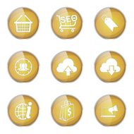 SEO Internet Sign Yellow Vector Button Icon Design Set 7 N5