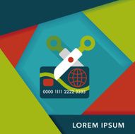 credit card flat icon with long shadow eps10 N29
