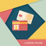 credit card flat icon with long shadow eps10 N34