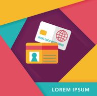 credit card flat icon with long shadow eps10 N35