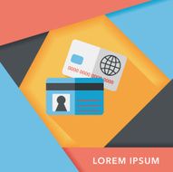 credit card flat icon with long shadow eps10 N36