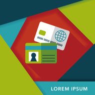 credit card flat icon with long shadow eps10 N37