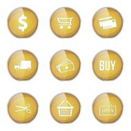 Shopping Sign Yellow Vector Button Icon Design Set N4