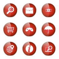 SEO Internet Sign Red Vector Button Icon Design Set 10 N4