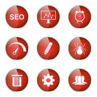 SEO Internet Sign Red Vector Button Icon Design Set 8 N5
