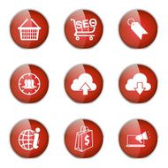 SEO Internet Sign Red Vector Button Icon Design Set 7 N3