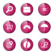 SEO Internet Sign Pink Vector Button Icon Design Set 10 N5