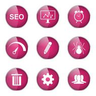 SEO Internet Sign Pink Vector Button Icon Design Set 8 N6