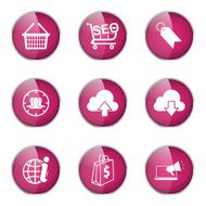 SEO Internet Sign Pink Vector Button Icon Design Set 7 N5