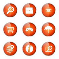 SEO Internet Sign Orange Vector Button Icon Design Set 10 N5