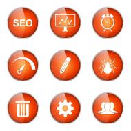 SEO Internet Sign Orange Vector Button Icon Design Set 8 N4