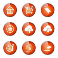 SEO Internet Sign Orange Vector Button Icon Design Set 7 N5