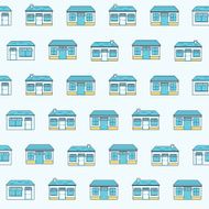 Seamless background with store buildings