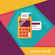 Shopping credit card machine flat icon with long shadow eps10 N2