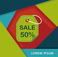 shopping sale price tag flat icon with long shadow eps10 N25