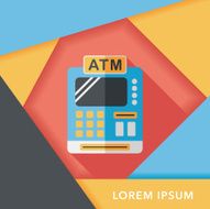 shopping cash register flat icon with long shadow eps10 N11