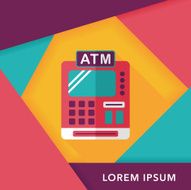 shopping cash register flat icon with long shadow eps10 N12