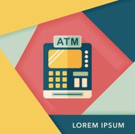 shopping cash register flat icon with long shadow eps10 N13