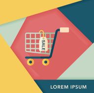 shopping cart flat icon with long shadow eps10 N24