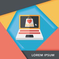 online shopping flat icon with long shadow eps10 N25