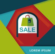 shopping store sale sign flat icon with long shadow eps10 N9