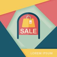 shopping store sale sign flat icon with long shadow eps10 N10
