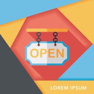 shopping store sign flat icon with long shadow eps10 N46