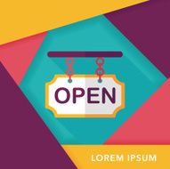 shopping store sign flat icon with long shadow eps10 N47