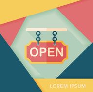 shopping store sign flat icon with long shadow eps10 N48
