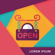 shopping store sign flat icon with long shadow eps10 N49