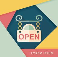 shopping store sign flat icon with long shadow eps10 N50