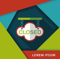 shopping store sign flat icon with long shadow eps10 N51