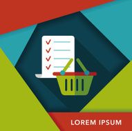 shopping list flat icon with long shadow eps10 N7