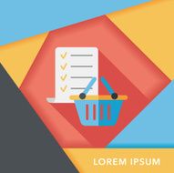 shopping list flat icon with long shadow eps10 N8