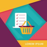 shopping list flat icon with long shadow eps10 N9