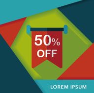 shopping sale sign flag flat icon with long shadow eps10 N13