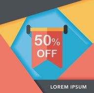 shopping sale sign flag flat icon with long shadow eps10 N14