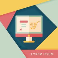online shopping flat icon with long shadow eps10 N27