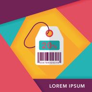 shopping sale price tag flat icon with long shadow eps10 N31