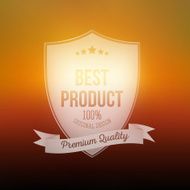 Best product shield isolated on blurred background